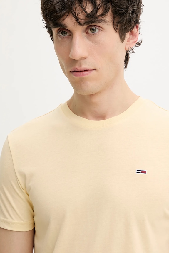 Tommy Jeans tricou bărbătesc galben DM0DM20363