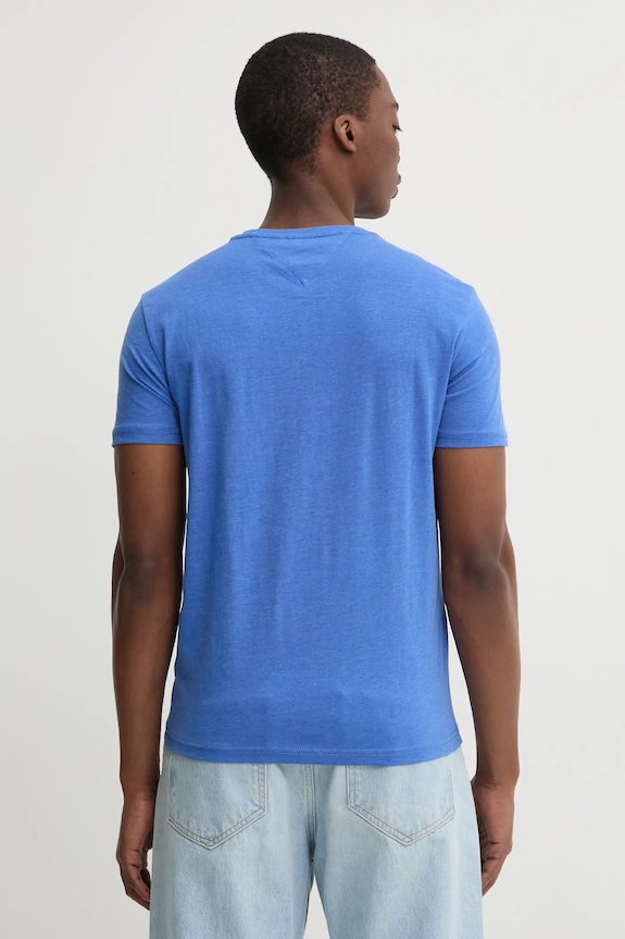 Дрехи Tommy Jeans тениска мъжка DM0DM20363 виолетов