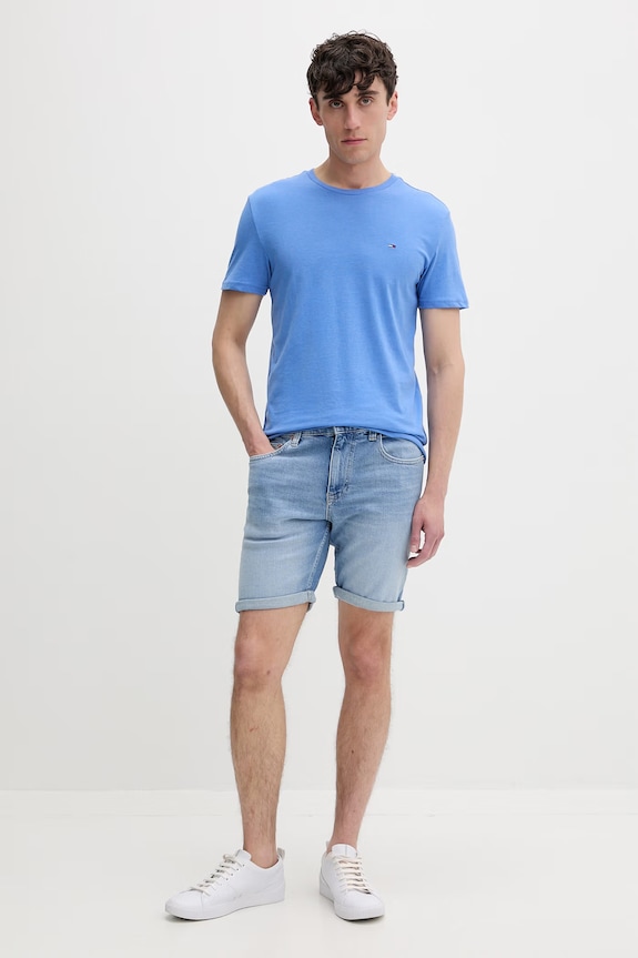 Tommy Jeans tričko pánske DM0DM20363 modrá SS26