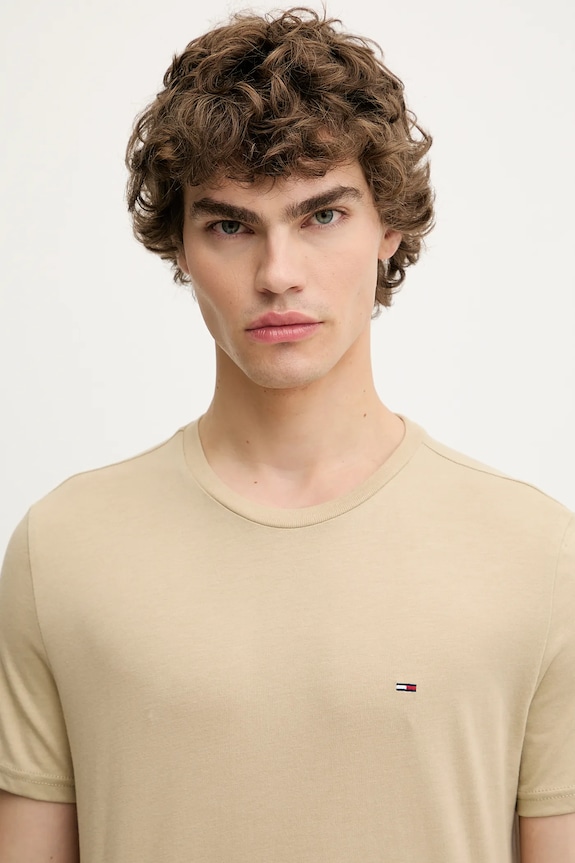 Oblačila Tommy Jeans kratka majica moška DM0DM20363 bež