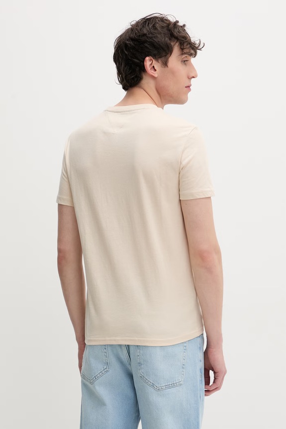 Ρούχα Tommy Jeans t-shirt ανδρικό DM0DM20363 μπεζ