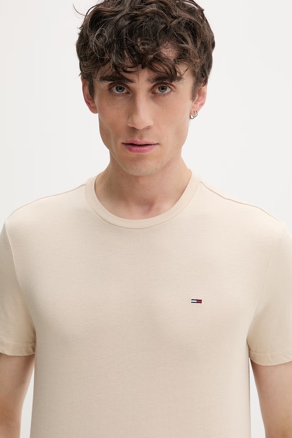 Tommy Jeans t-shirt ανδρικό μπεζ DM0DM20363