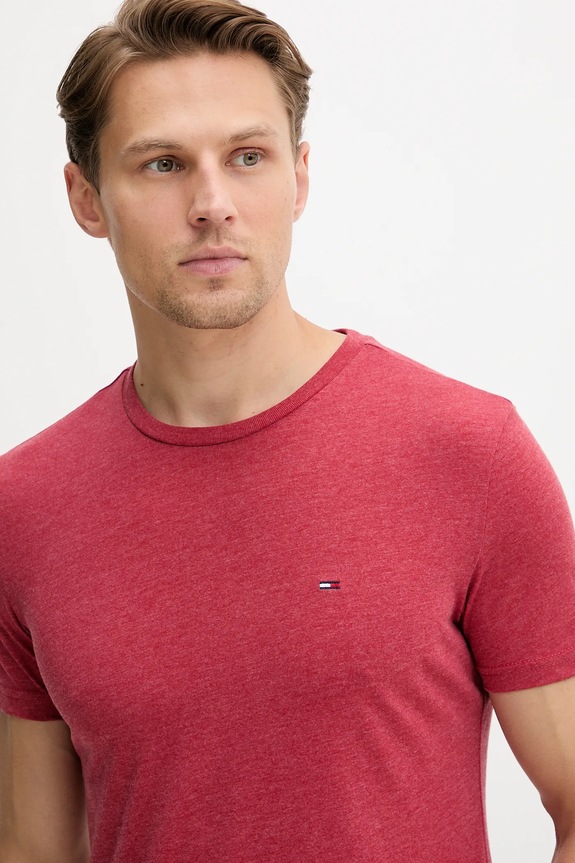 Oblačila Tommy Jeans kratka majica moška DM0DM20363 bordo