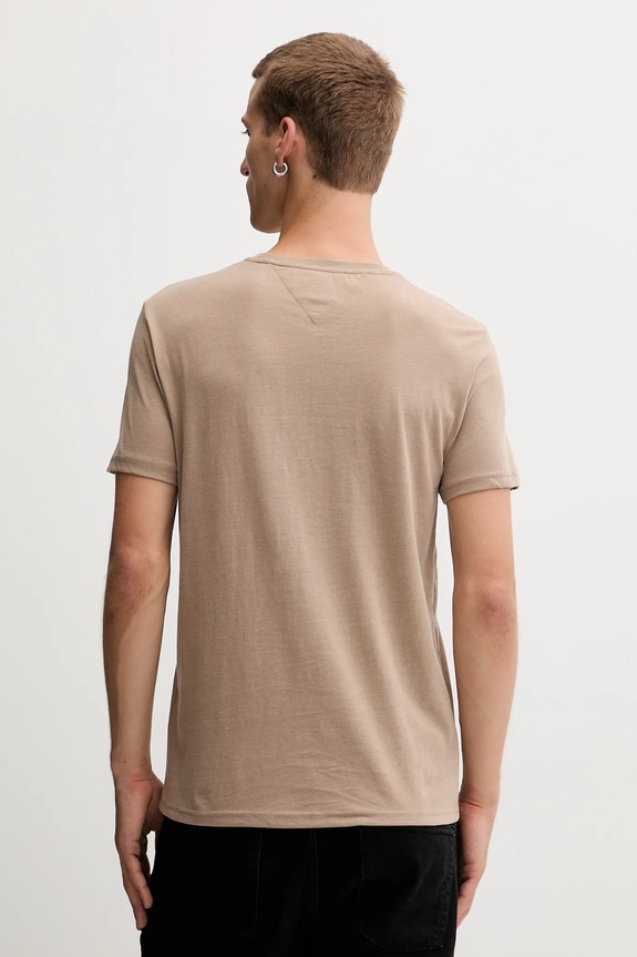 Odzież Tommy Jeans T-shirt męski DM0DM20363 brązowy