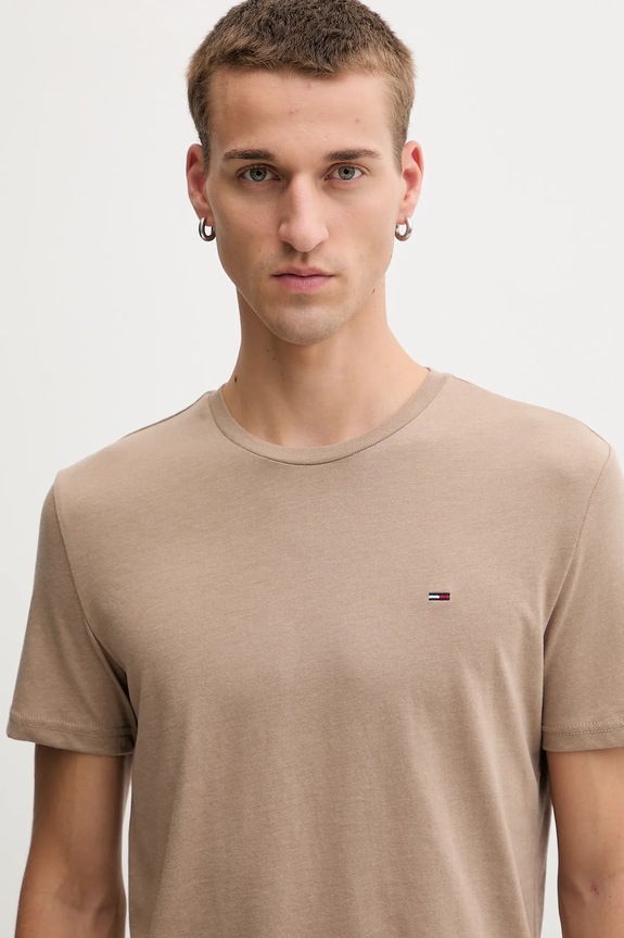 Tommy Jeans T-shirt męski brązowy DM0DM20363