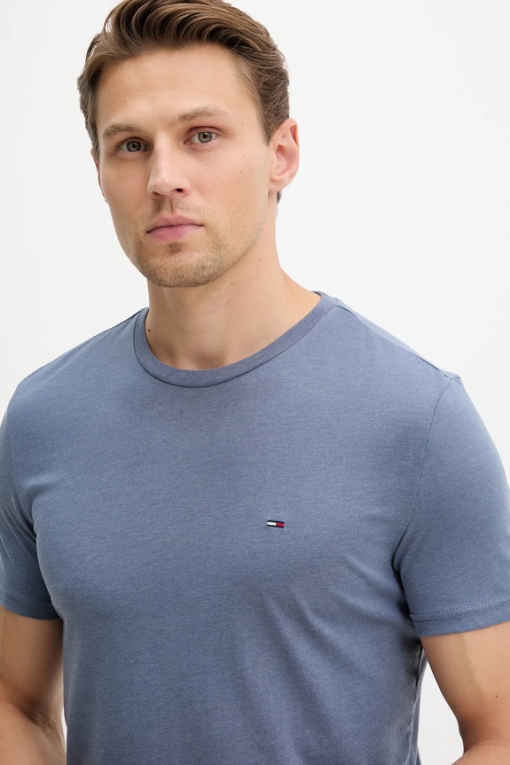 Odzież Tommy Jeans T-shirt męski DM0DM20363 niebieski