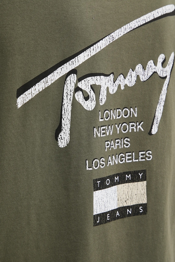 Bavlnené tričko Tommy Jeans DM0DM21106 zelená
