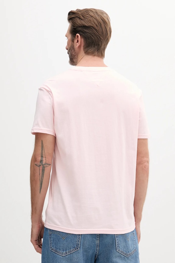 Tommy Jeans t-shirt da uomo in cotone DM0DM20744 rosa AA00