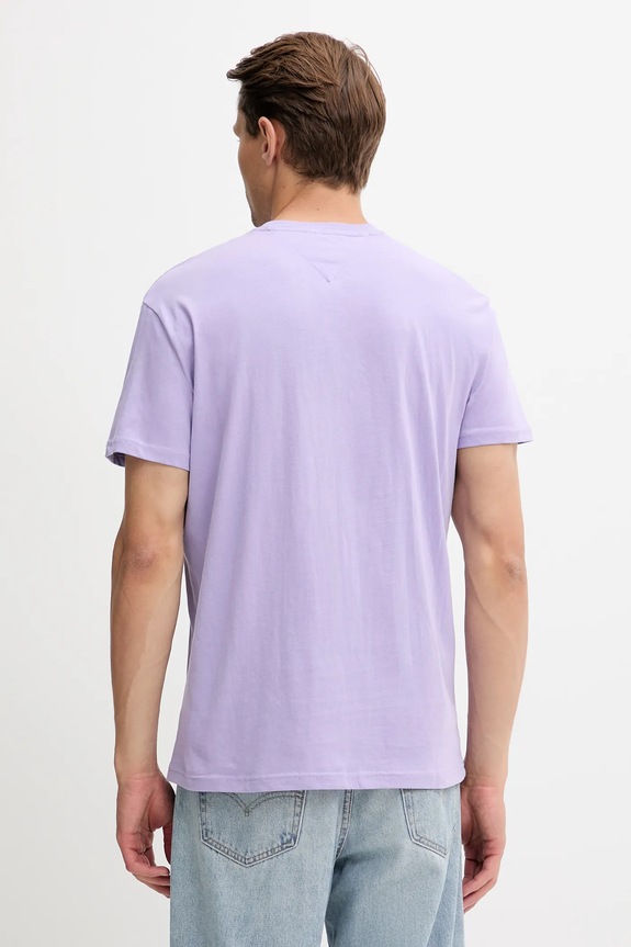 Tommy Jeans t-shirt męski bawełniany DM0DM20744 fioletowy AA00