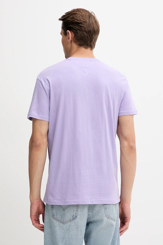 Tommy Jeans t-shirt męski bawełniany DM0DM20744 fioletowy AA00