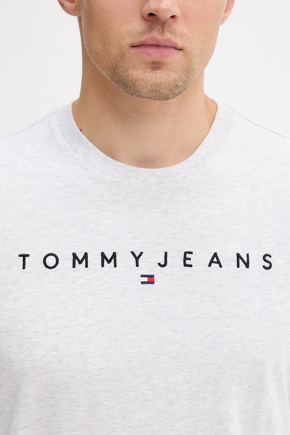 Tommy Jeans majica za muškarce od pamuka siva DM0DM20744