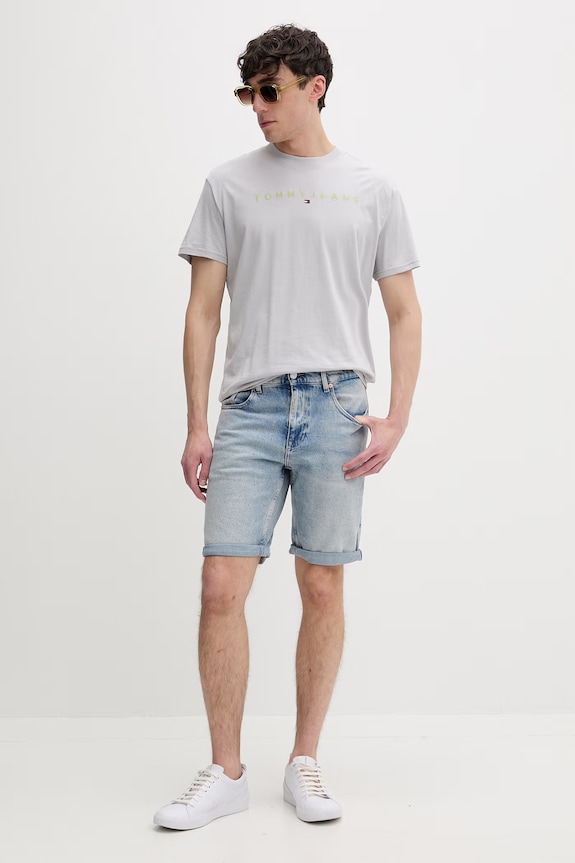 Tommy Jeans tricou bărbătesc de bumbac DM0DM20744 gri AA00
