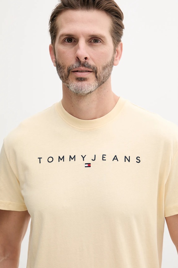 Îmbrăcăminte Tommy Jeans tricou bărbătesc din bumbac DM0DM20744 galben