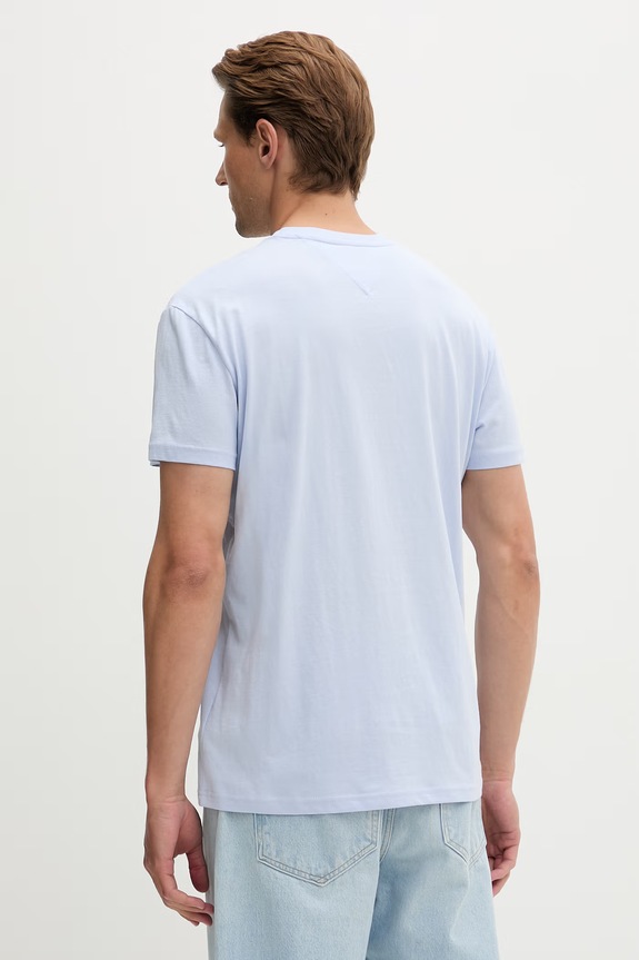 Ρούχα Tommy Jeans T-shirt ανδρικό βαμβακερό DM0DM20744 μπλε
