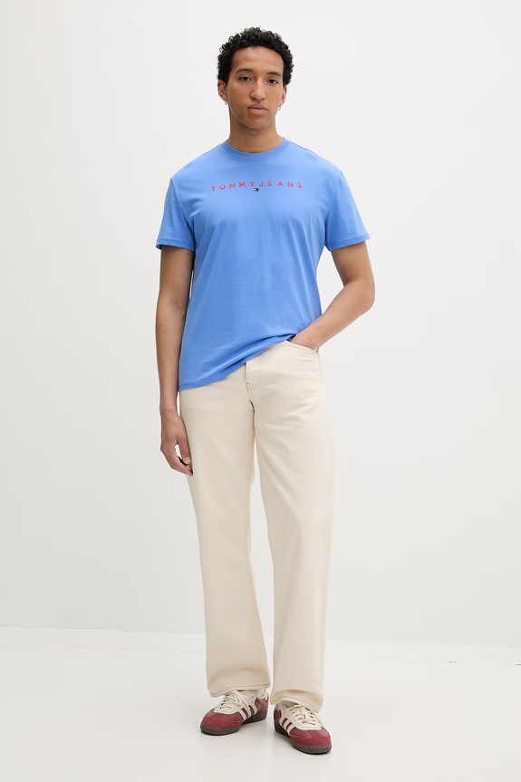 Tommy Jeans majica za muškarce od pamuka DM0DM20744 plava AA00