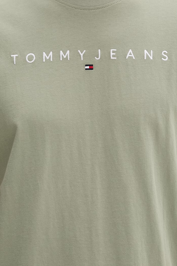 Tommy Jeans t-shirt ανδρικό βαμβακερό DM0DM20744 πράσινο