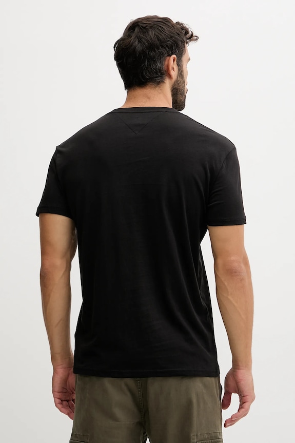 Tommy Jeans t-shirt ανδρικό βαμβακερό DM0DM20744 μαύρο AA00