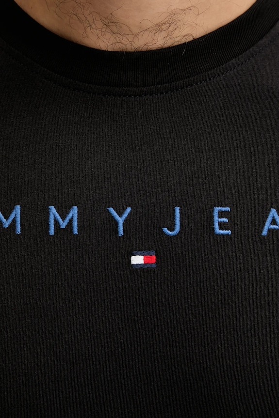 Tommy Jeans t-shirt ανδρικό βαμβακερό μαύρο DM0DM20744