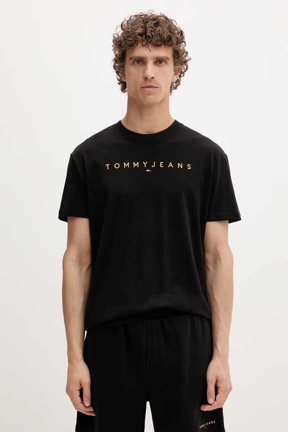 Tommy Jeans tričko pánske bavlnené čierna DM0DM20744