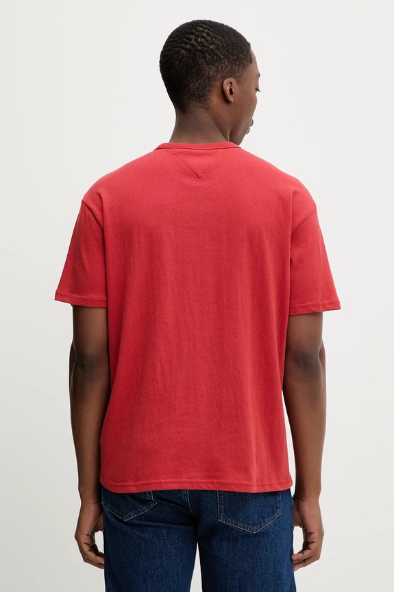 Îmbrăcăminte Tommy Jeans tricou din bumbac DM0DM21110 rosu
