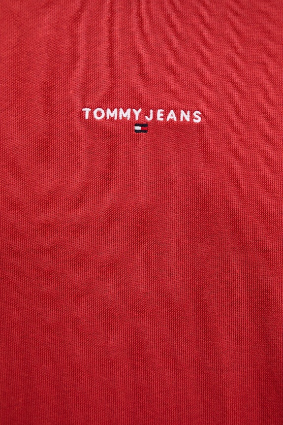 Bavlnené tričko Tommy Jeans DM0DM21110 červená