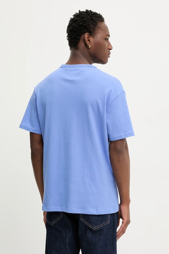 Odzież Tommy Jeans t-shirt bawełniany DM0DM21110 fioletowy