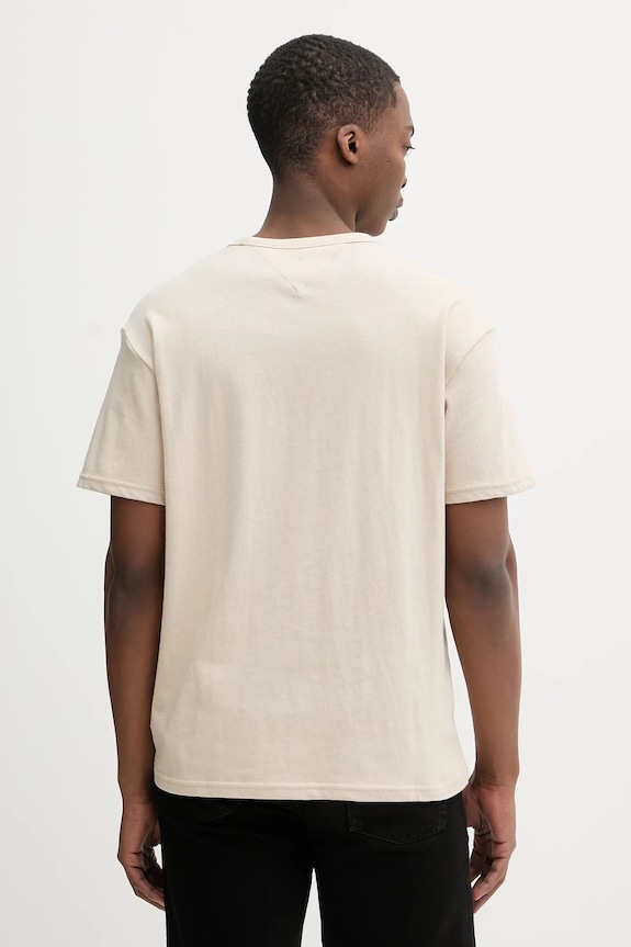 Îmbrăcăminte Tommy Jeans tricou din bumbac DM0DM21110 bej