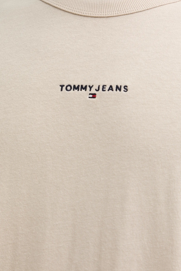 Tommy Jeans tricou din bumbac DM0DM21110 bej