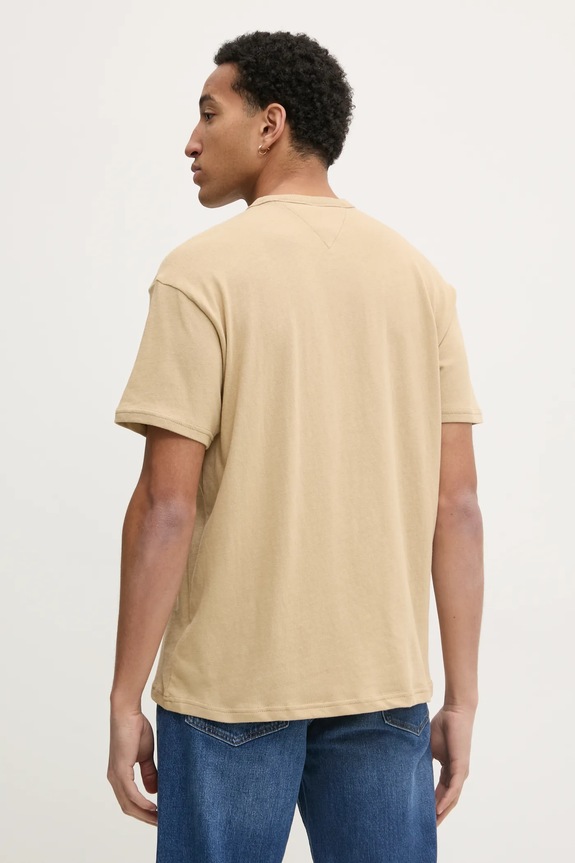 Oblečení Bavlněné tričko Tommy Jeans DM0DM21110 béžová