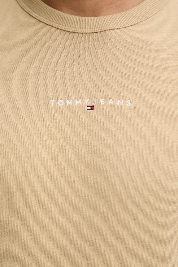 Bavlněné tričko Tommy Jeans DM0DM21110 béžová