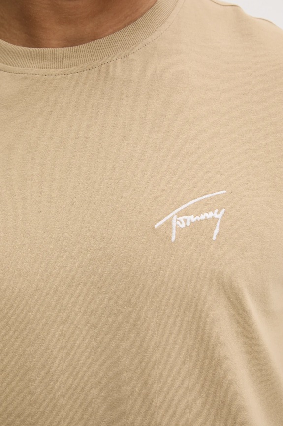 Bavlnené tričko Tommy Jeans DM0DM21140 béžová