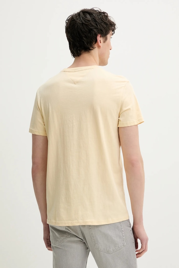 Βαμβακερό μπλουζάκι Tommy Jeans DM0DM21188 κίτρινο SS25