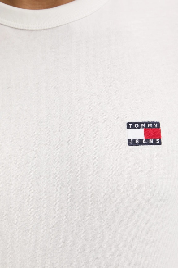 Tommy Jeans t-shirt férfi pamut DM0DM20322 bézs