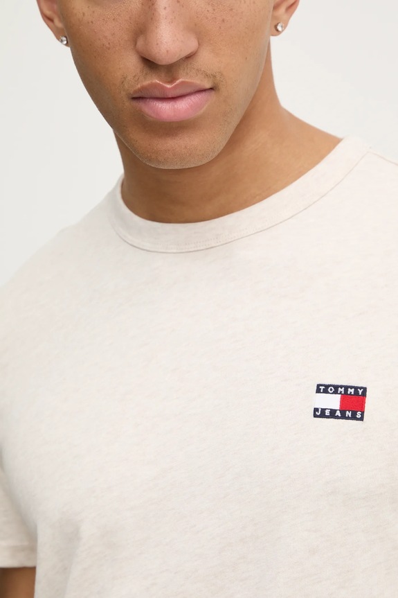 Tommy Jeans t-shirt bawełniany DM0DM20322 beżowy