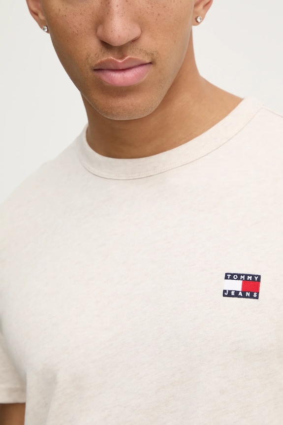 Tommy Jeans t-shirt bawełniany DM0DM20322 beżowy