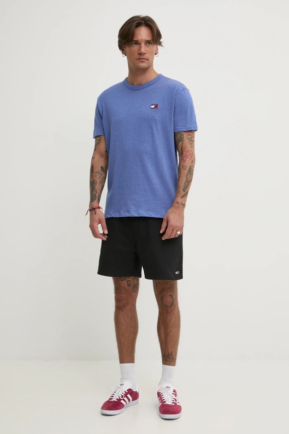 Tommy Jeans t-shirt férfi pamut DM0DM20322 lila AW25