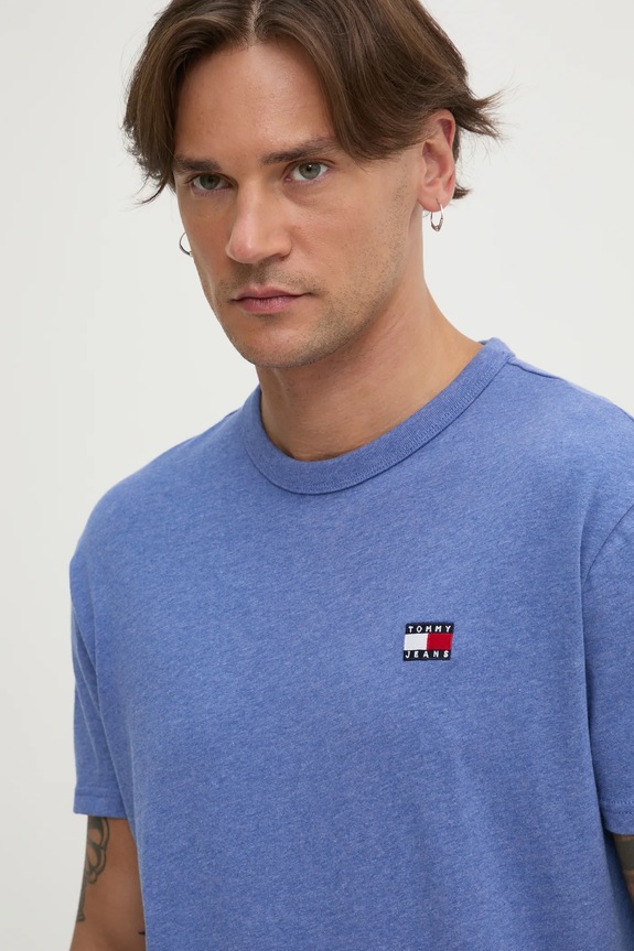 Tommy Jeans t-shirt férfi pamut lila DM0DM20322