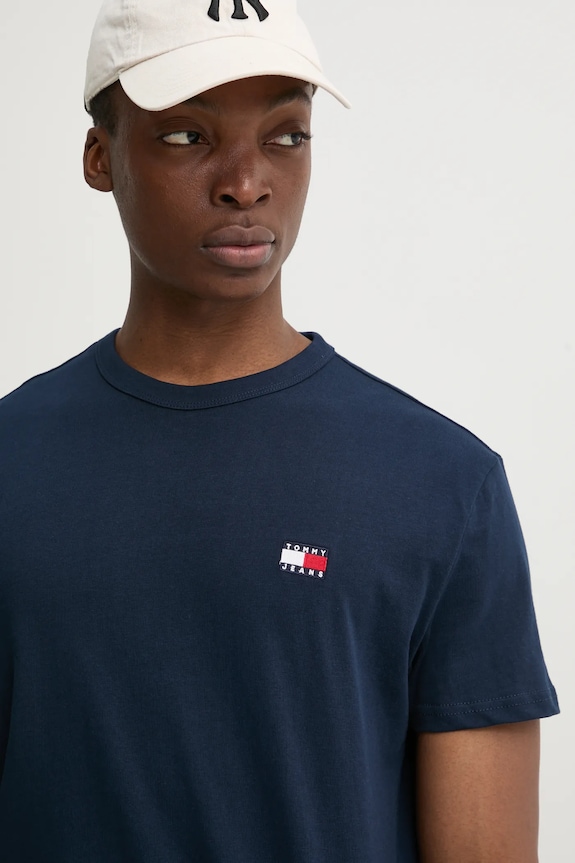Tommy Jeans férfi pamut t-shirt sötétkék DM0DM20322