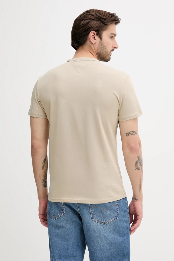Ruházat Tommy Jeans t-shirt férfi pamut DM0DM20322 zöld
