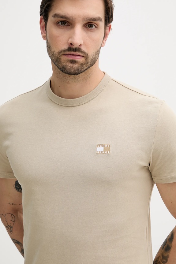 Tommy Jeans t-shirt férfi pamut zöld DM0DM20322