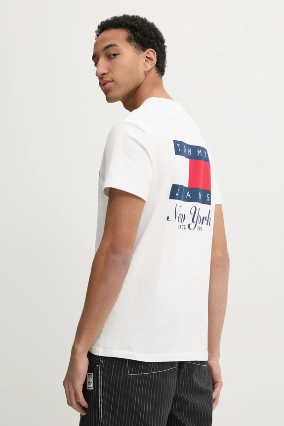 Îmbrăcăminte Tommy Jeans tricou DM0DM20346 alb