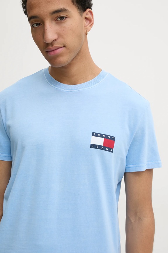 Tričko Tommy Jeans potlač modrá DM0DM20346