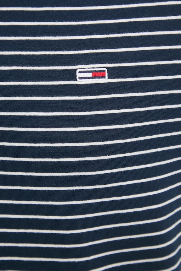 Bavlněné tričko Tommy Jeans DM0DM20377 námořnická modř