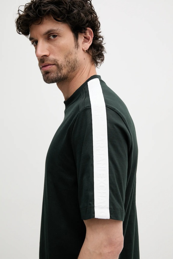 Bombažna kratka majica Armani Exchange zelena XM000322.AF10361