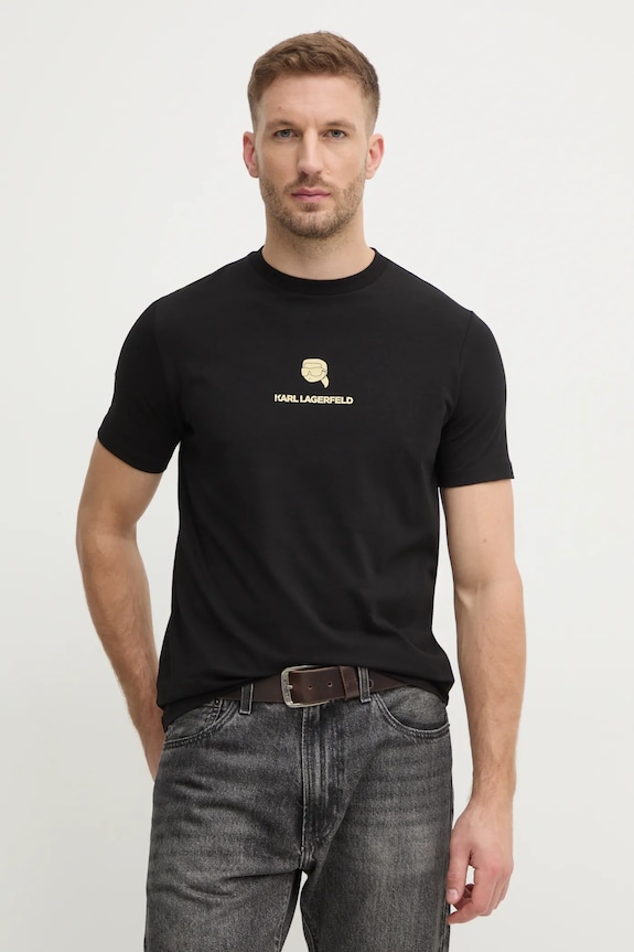 Tričko Karl Lagerfeld slim čierna 755461.551235
