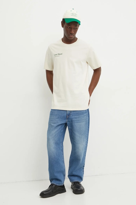 Les Deux t-shirt in cotone LDM101205 beige SS25