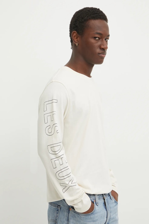 Odzież Les Deux longsleeve bawełniany LDM110037 beżowy