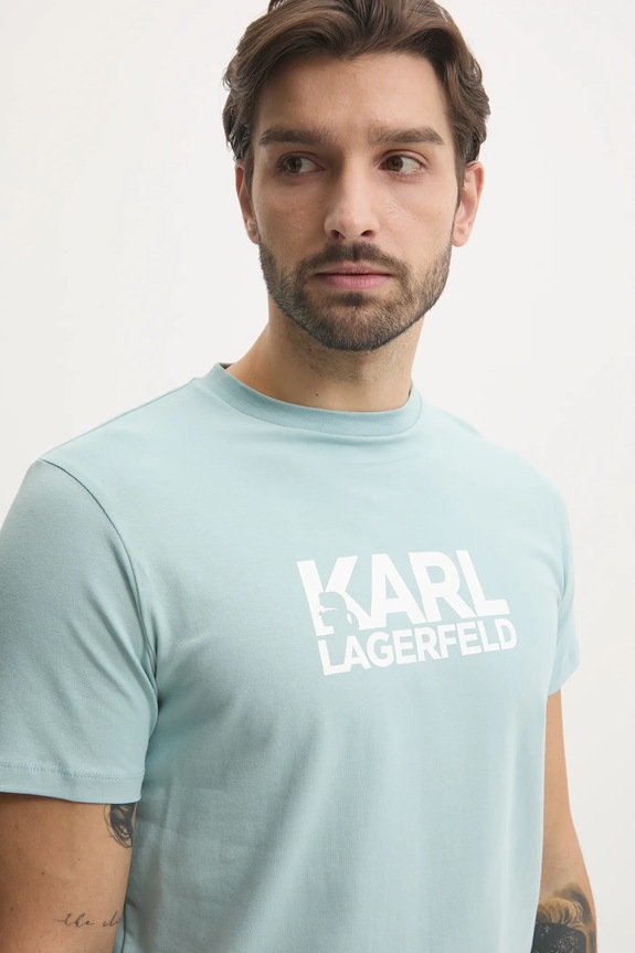Karl Lagerfeld t-shirt turkusowy 551235.755087