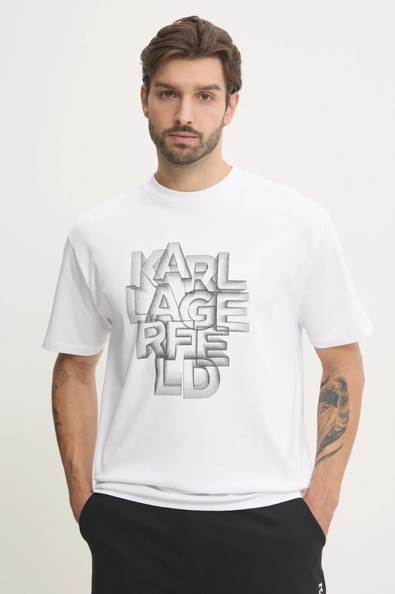 Karl Lagerfeld pamut póló pamut fehér 551230.755186