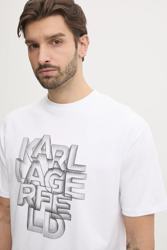 Karl Lagerfeld pamut póló fehér 551230.755186